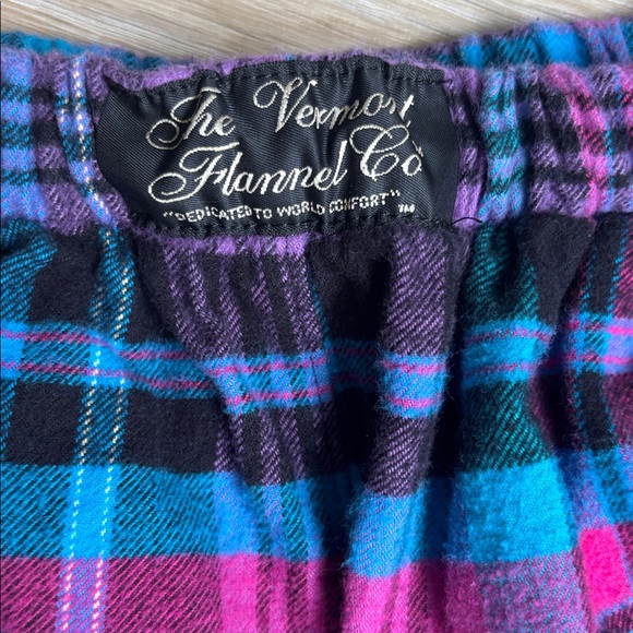 The Vermont Flannel Company Pajama Bottoms Sleep Pants Plaid Small Pink Blue - Picture 3 of 8